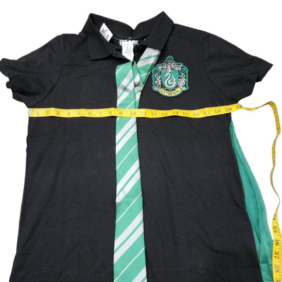 NEW Harry Potter Juniors Slytherin Caped Polo Shirt with Tie Collared Neck 2XL - Picture 6 of 7